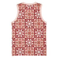Ulaula Palaka Quilt Hawaii Basketball Jersey Hawaiian Tropical Monstera Sea Turtle LT14 - Polynesian Pride