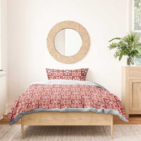 Ulaula Palaka Quilt Hawaii Bedding Set Hawaiian Tropical Monstera Sea Turtle LT14 - Polynesian Pride