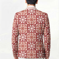 Ulaula Palaka Quilt Hawaii Blazer Hawaiian Tropical Monstera Sea Turtle LT14 - Polynesian Pride