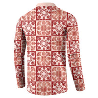 Ulaula Palaka Quilt Hawaii Button Sweatshirt Hawaiian Tropical Monstera Sea Turtle LT14 - Polynesian Pride