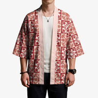 Ulaula Palaka Quilt Hawaii Kimono Hawaiian Tropical Monstera Sea Turtle LT14 - Polynesian Pride