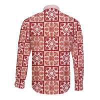 Ulaula Palaka Quilt Hawaii Long Sleeve Button Shirt Hawaiian Tropical Monstera Sea Turtle LT14 - Polynesian Pride