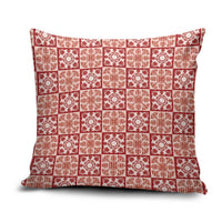 Ulaula Palaka Quilt Hawaii Pillow Cover Hawaiian Tropical Monstera Sea Turtle LT14 Red - Polynesian Pride