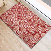 Ulaula Palaka Quilt Hawaii Rubber Doormat Hawaiian Tropical Monstera Sea Turtle LT14 - Polynesian Pride