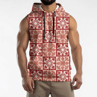 Ulaula Palaka Quilt Hawaii Sleeveless Hoodie Hawaiian Tropical Monstera Sea Turtle LT14 - Polynesian Pride