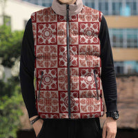 Ulaula Palaka Quilt Hawaii Sleeveless Puffer Jacket Hawaiian Tropical Monstera Sea Turtle LT14 - Polynesian Pride
