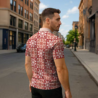 Ulaula Palaka Quilt Hawaii Zipper Polo Shirt Hawaiian Tropical Monstera Sea Turtle LT14 - Polynesian Pride