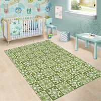 Omaomao Palaka Quilt Hawaii Area Rug Hawaiian Tropical Monstera Sea Turtle LT14 - Polynesian Pride
