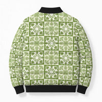Omaomao Palaka Quilt Hawaii Bomber Puffer Jacket Hawaiian Tropical Monstera Sea Turtle LT14 - Polynesian Pride