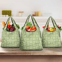 Omaomao Palaka Quilt Hawaii Grocery Bag Hawaiian Tropical Monstera Sea Turtle LT14 3-pack One Size Green - Polynesian Pride