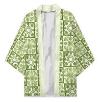 Omaomao Palaka Quilt Hawaii Kimono Hawaiian Tropical Monstera Sea Turtle LT14 Unisex Green - Polynesian Pride