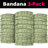 Omaomao Palaka Quilt Hawaii Neck Gaiter Hawaiian Tropical Monstera Sea Turtle LT14 package One Size: 25*50cm Green - Polynesian Pride