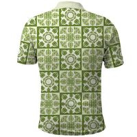 Omaomao Palaka Quilt Hawaii Polo Shirt Hawaiian Tropical Monstera Sea Turtle LT14 - Polynesian Pride