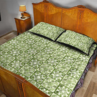 Omaomao Palaka Quilt Hawaii Quilt Bed Set Hawaiian Tropical Monstera Sea Turtle LT14 - Polynesian Pride