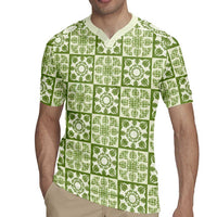 Omaomao Palaka Quilt Hawaii Rugby Jersey Hawaiian Tropical Monstera Sea Turtle LT14 - Polynesian Pride