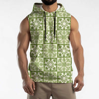 Omaomao Palaka Quilt Hawaii Sleeveless Hoodie Hawaiian Tropical Monstera Sea Turtle LT14 - Polynesian Pride