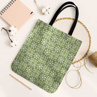 Omaomao Palaka Quilt Hawaii Tote Bag Hawaiian Tropical Monstera Sea Turtle LT14 Black Strap One Size Green - Polynesian Pride
