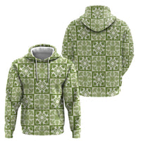 Omaomao Palaka Quilt Hawaii Zip Hoodie Hawaiian Tropical Monstera Sea Turtle LT14 - Polynesian Pride