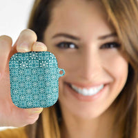 Cyan Palaka Quilt Hawaii AirPods Case Hawaiian Tropical Monstera Sea Turtle LT14 - Polynesian Pride