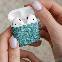 Cyan Palaka Quilt Hawaii AirPods Case Hawaiian Tropical Monstera Sea Turtle LT14 - Polynesian Pride