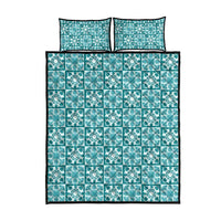 Cyan Palaka Quilt Hawaii Quilt Bed Set Hawaiian Tropical Monstera Sea Turtle LT14 - Polynesian Pride