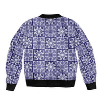 Polu Palaka Quilt Hawaii Bomber Jacket Hawaiian Tropical Monstera Sea Turtle LT14 - Polynesian Pride