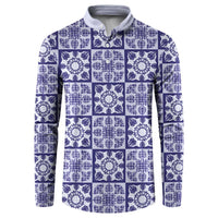 Polu Palaka Quilt Hawaii Button Sweatshirt Hawaiian Tropical Monstera Sea Turtle LT14 Blue - Polynesian Pride