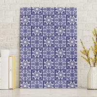 Polu Palaka Quilt Hawaii Canvas Wall Art Hawaiian Tropical Monstera Sea Turtle LT14 Without Frame Blue - Polynesian Pride