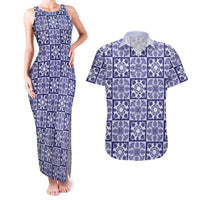 Polu Palaka Quilt Hawaii Couples Matching Tank Maxi Dress and Hawaiian Shirt Hawaiian Tropical Monstera Sea Turtle