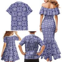 Polu Palaka Quilt Hawaii Family Matching Mermaid Dress and Hawaiian Shirt Hawaiian Tropical Monstera Sea Turtle