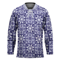 Polu Palaka Quilt Hawaii Hockey Jersey Hawaiian Tropical Monstera Sea Turtle LT14 Unisex Blue - Polynesian Pride