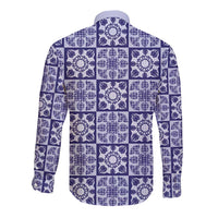 Polu Palaka Quilt Hawaii Long Sleeve Button Shirt Hawaiian Tropical Monstera Sea Turtle LT14 - Polynesian Pride