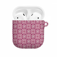 Akala Palaka Quilt Hawaii AirPods Case Hawaiian Tropical Monstera Sea Turtle LT14 Pink - Polynesian Pride