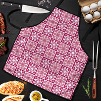 Akala Palaka Quilt Hawaii Apron Hawaiian Tropical Monstera Sea Turtle LT14 Pink - Polynesian Pride