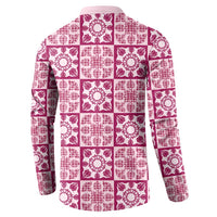 Akala Palaka Quilt Hawaii Button Sweatshirt Hawaiian Tropical Monstera Sea Turtle LT14 - Polynesian Pride