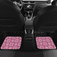 Akala Palaka Quilt Hawaii Car Mats Hawaiian Tropical Monstera Sea Turtle LT14 Set 2pcs - Back Pink - Polynesian Pride
