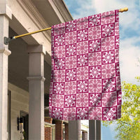 Akala Palaka Quilt Hawaii Garden Flag Hawaiian Tropical Monstera Sea Turtle LT14 House Flag Pink - Polynesian Pride