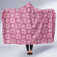 Akala Palaka Quilt Hawaii Hooded Blanket Hawaiian Tropical Monstera Sea Turtle LT14 One Size Pink - Polynesian Pride