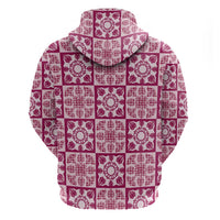 Akala Palaka Quilt Hawaii Hoodie Hawaiian Tropical Monstera Sea Turtle LT14 - Polynesian Pride