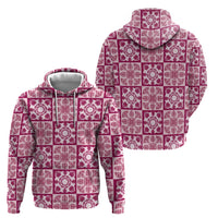 Akala Palaka Quilt Hawaii Hoodie Hawaiian Tropical Monstera Sea Turtle LT14 - Polynesian Pride