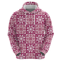 Akala Palaka Quilt Hawaii Hoodie Hawaiian Tropical Monstera Sea Turtle LT14 - Polynesian Pride