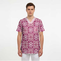 Akala Palaka Quilt Hawaii Scrub Top Hawaiian Tropical Monstera Sea Turtle LT14 - Polynesian Pride