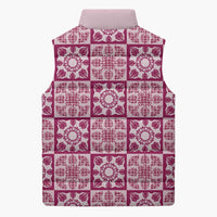 Akala Palaka Quilt Hawaii Sleeveless Puffer Jacket Hawaiian Tropical Monstera Sea Turtle LT14 - Polynesian Pride