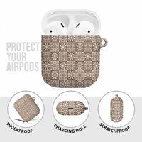 Beige Palaka Quilt Hawaii AirPods Case Hawaiian Tropical Monstera Sea Turtle LT14 - Polynesian Pride