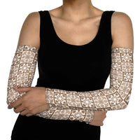 Beige Palaka Quilt Hawaii Arm Sleeves Hawaiian Tropical Monstera Sea Turtle LT14 - Polynesian Pride