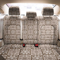 Beige Palaka Quilt Hawaii Back Car Seat Cover Hawaiian Tropical Monstera Sea Turtle