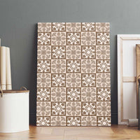 Beige Palaka Quilt Hawaii Canvas Wall Art Hawaiian Tropical Monstera Sea Turtle LT14 - Polynesian Pride