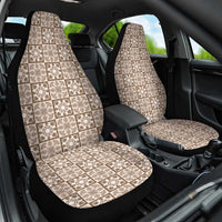 Beige Palaka Quilt Hawaii Car Seat Cover Hawaiian Tropical Monstera Sea Turtle LT14 One Size Beige - Polynesian Pride