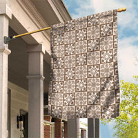 Beige Palaka Quilt Hawaii Garden Flag Hawaiian Tropical Monstera Sea Turtle LT14 House Flag Beige - Polynesian Pride