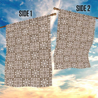 Beige Palaka Quilt Hawaii Garden Flag Hawaiian Tropical Monstera Sea Turtle LT14 - Polynesian Pride